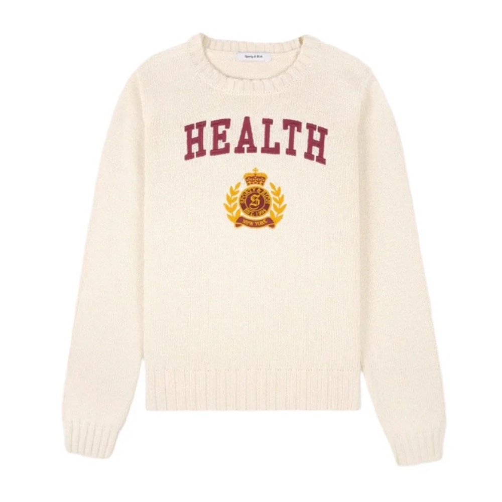 Cream Sweater with Maroon and Gold Emblem